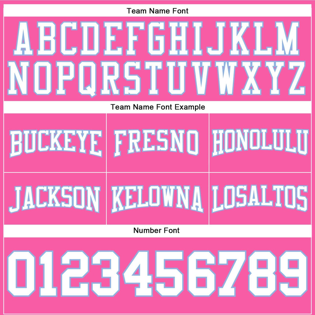 Custom Stitched Pink White-Light Blue Football Pullover Sweatshirt Hoodie photo 2