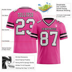 Custom Pink White-Black Authentic Football Jersey photo 2