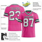 Custom Pink White-Kelly Green Authentic Football Jersey photo 2