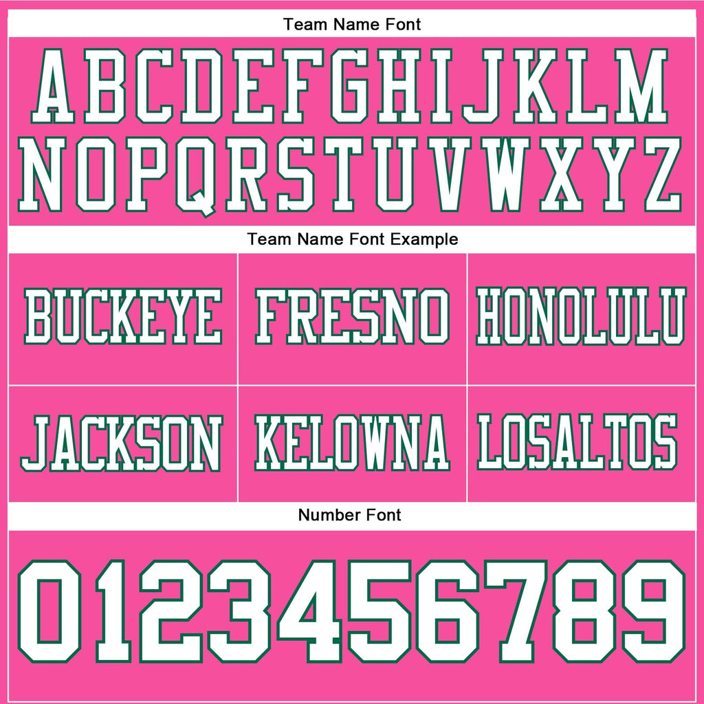 Custom Pink White-Kelly Green Authentic Football Jersey photo 3