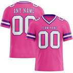 Custom Pink White-Purple Authentic Football Jersey photo 1
