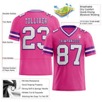 Custom Pink White-Purple Authentic Football Jersey photo 2