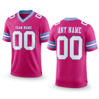 Custom Pink White-Light Blue Authentic Football Jersey