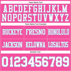 Custom Pink White-Light Blue Authentic Football Jersey photo 2