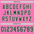 Custom Pink Green-White Mesh Authentic Throwback Football Jersey photo 3