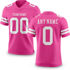 Custom Pink White Authentic Football Jersey