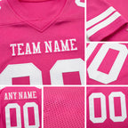 Custom Pink White Authentic Football Jersey detail