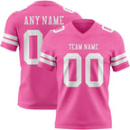 Custom Pink White Authentic Football Jersey photo 1