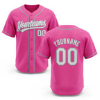 Custom Stitched Pink White-Gray Baseball Pullover Sweatshirt Hoodie