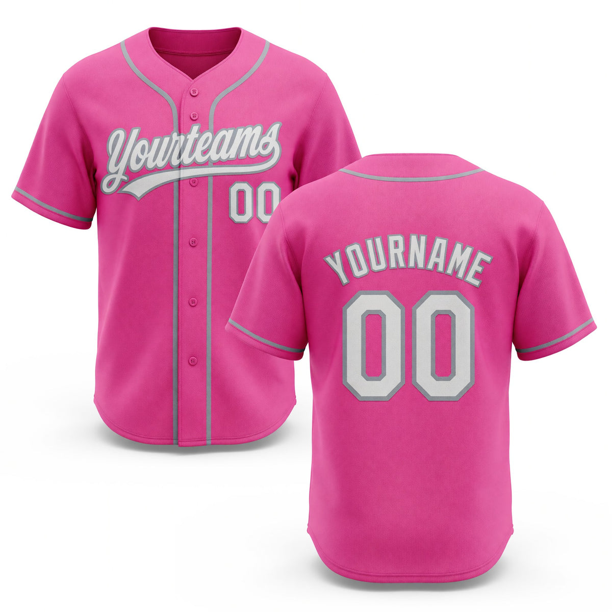 Custom Stitched Pink White-Gray Baseball Pullover Sweatshirt Hoodie