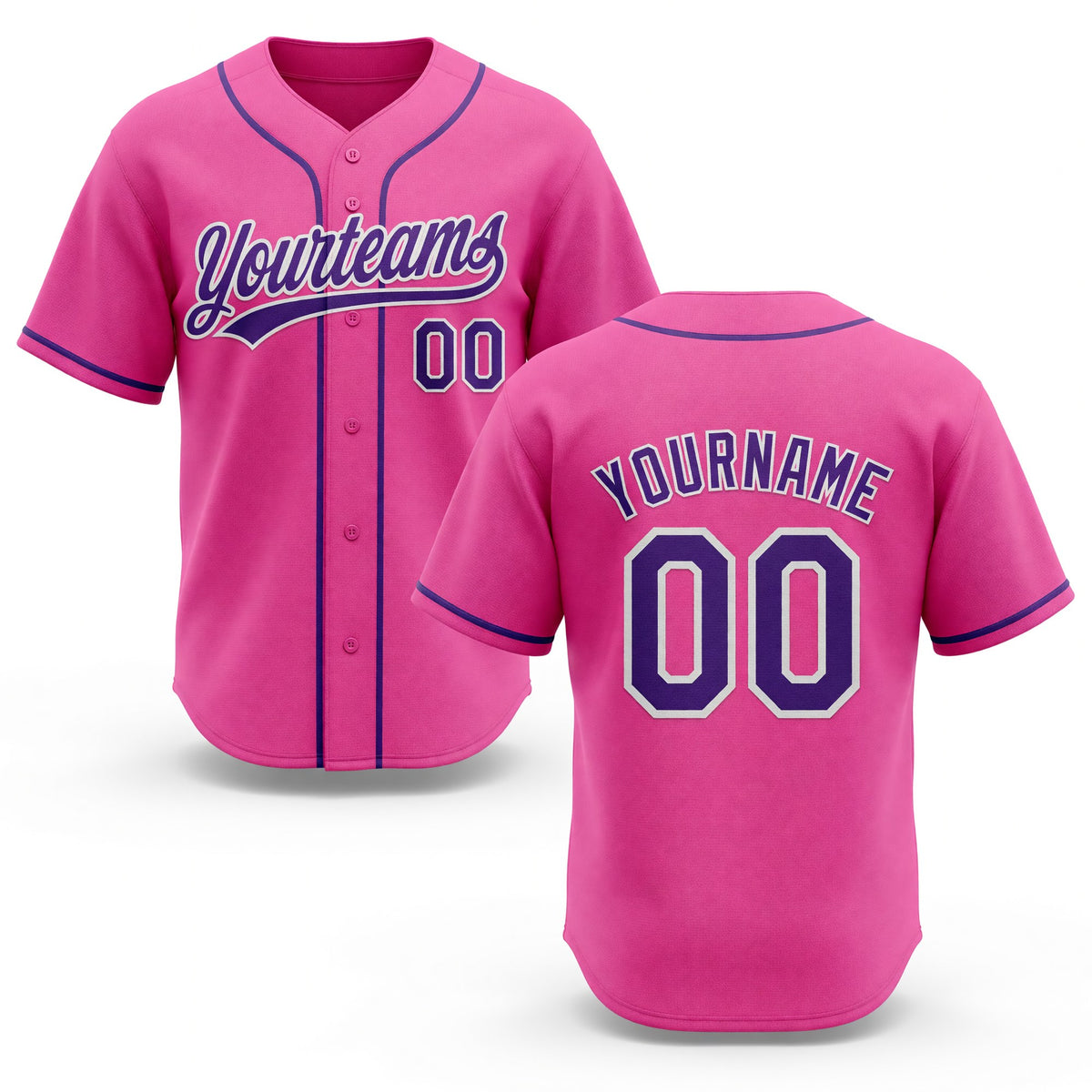 Custom Stitched Pink Purple-White Baseball Pullover Sweatshirt Hoodie