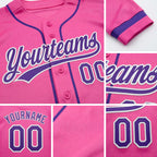Custom Stitched Pink Purple-White Baseball Pullover Sweatshirt Hoodie detail