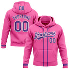 Custom Stitched Pink Purple-White Baseball Pullover Sweatshirt Hoodie photo 1