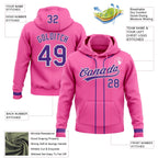 Custom Stitched Pink Purple-White Baseball Pullover Sweatshirt Hoodie photo 2