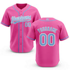 Custom Stitched Pink Light Blue-White Baseball Pullover Sweatshirt Hoodie