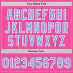Custom Stitched Pink Light Blue-White Baseball Pullover Sweatshirt Hoodie photo 4