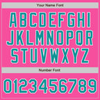 Custom Stitched Pink Teal-White Baseball Pullover Sweatshirt Hoodie photo 4