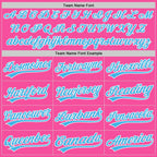 Custom Stitched Pink Sky Blue-White Baseball Pullover Sweatshirt Hoodie photo 3