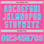 Custom Stitched Pink Sky Blue-White Baseball Pullover Sweatshirt Hoodie photo 4