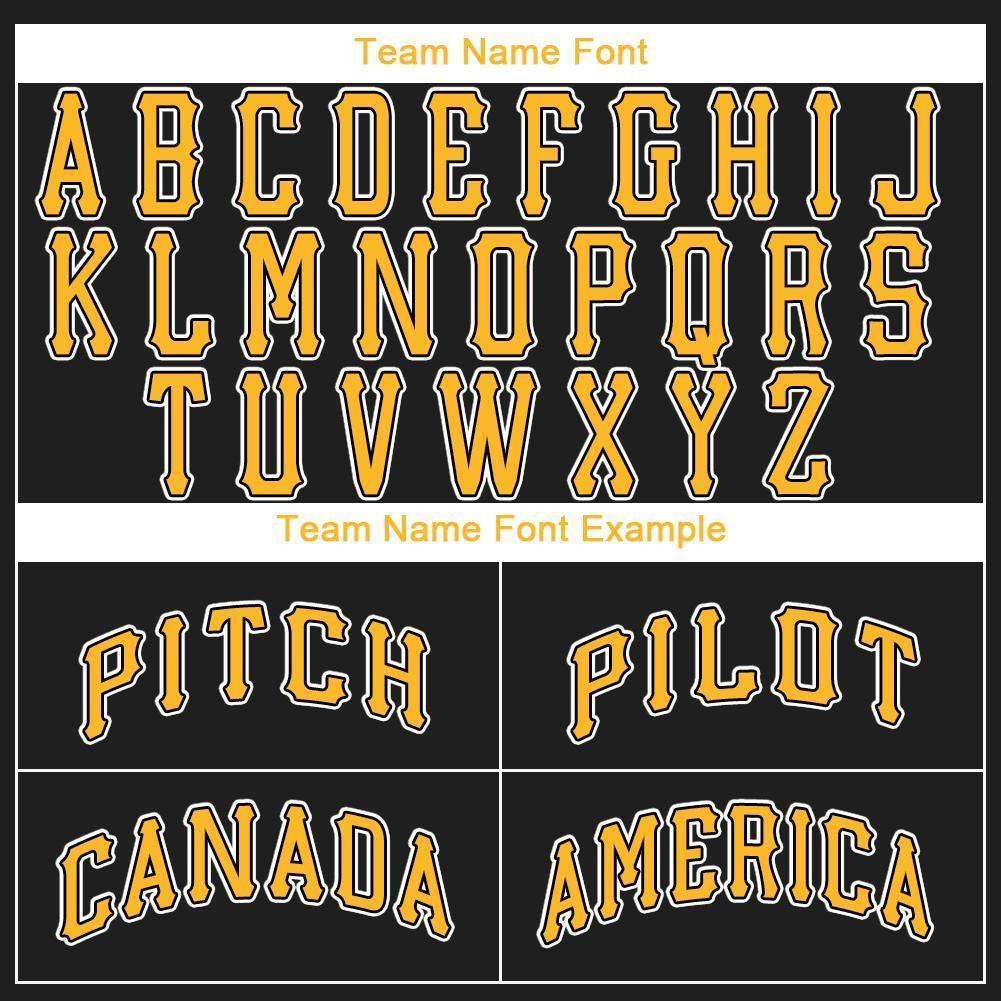 Custom Black Gold-White Baseball Jersey photo 5