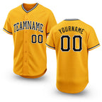 Custom Gold Black-White Baseball Jersey