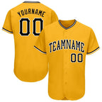 Custom Gold Black-White Baseball Jersey photo 1