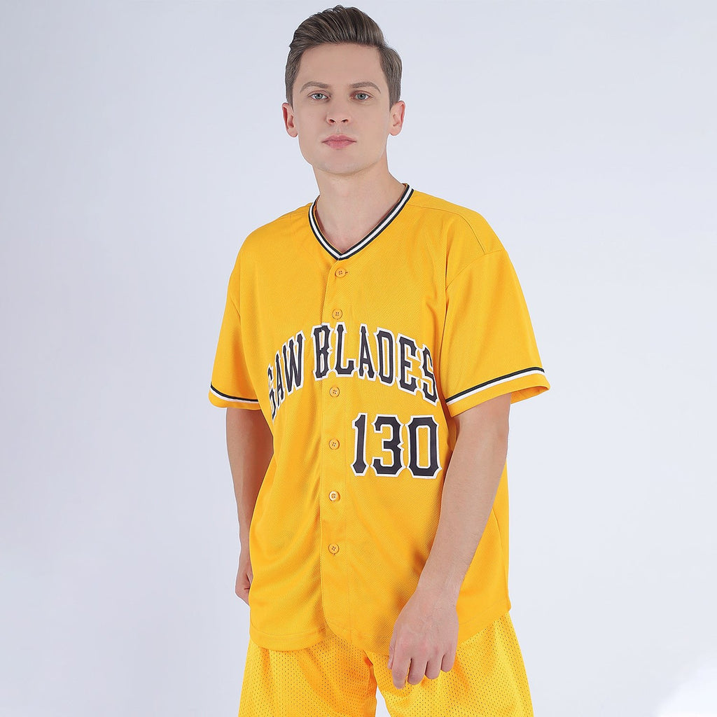 Custom Gold Black-White Baseball Jersey photo 2