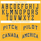 Custom Gold Black-White Baseball Jersey photo 5