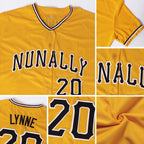Custom Gold Black-White Baseball Jersey photo 6