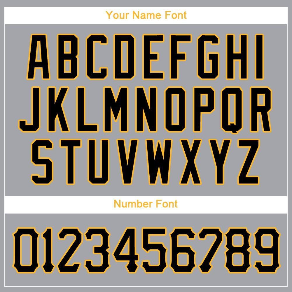 Custom Gray Black-Gold Baseball Jersey photo 2