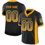 Custom Black Gold-White Drift Fashion Football Jersey photo 1
