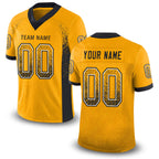 Custom Gold Black-White Drift Fashion Football Jersey