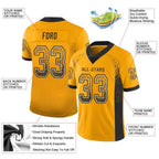 Custom Gold Black-White Drift Fashion Football Jersey photo 2