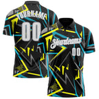 Custom Black White-Gray 3D Bowling Performance Polo Shirt photo 1