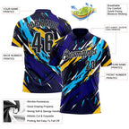 Custom Navy Black-Gray 3D Bowling Performance Polo Shirt photo 3