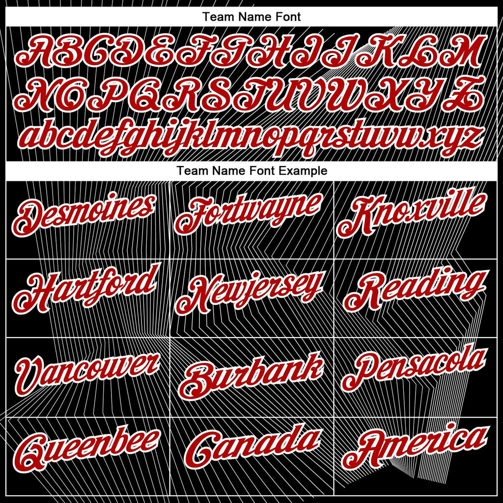 Custom Black Red-White 3D Bowling Line Performance Polo Shirt photo 3