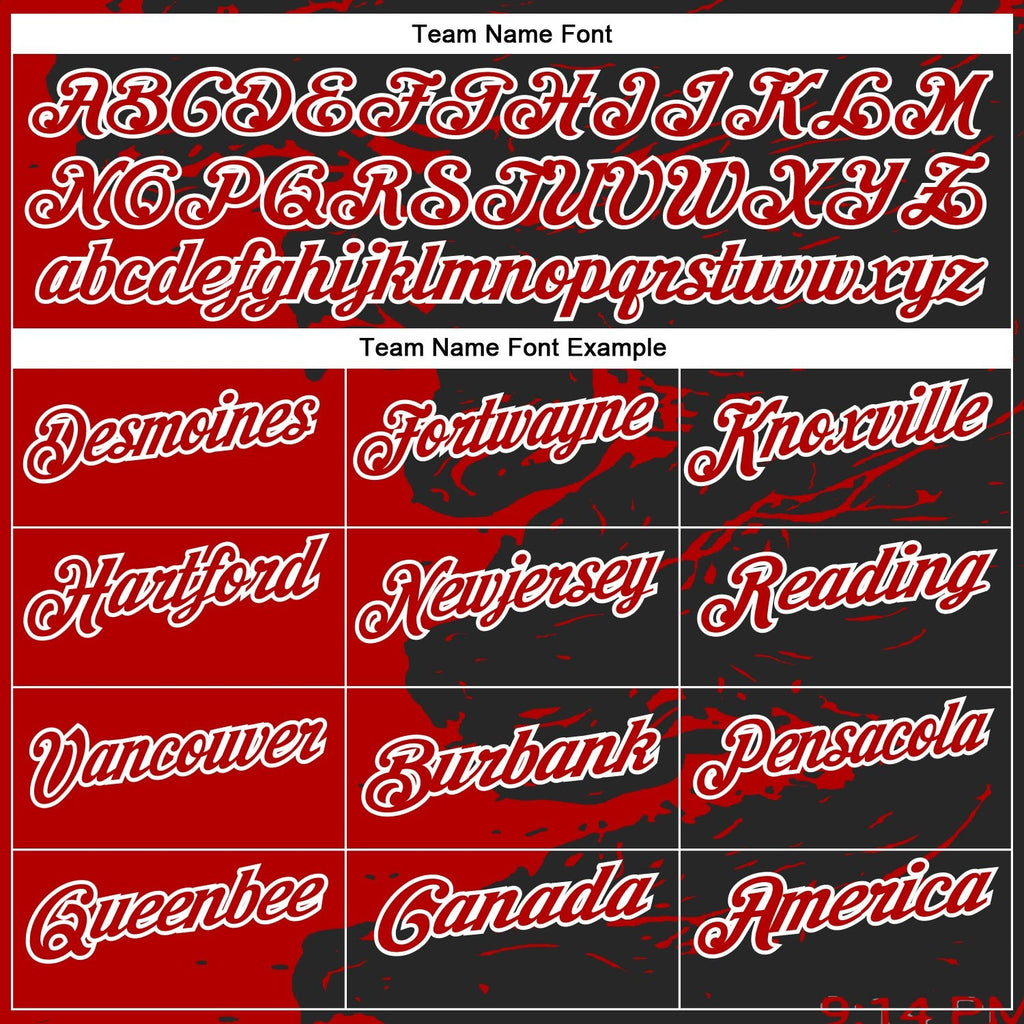 Custom Black Red-White 3D Bowling Splash Ink Performance Polo Shirt photo 4