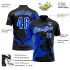 Custom Black Thunder Blue-White 3D Bowling Splash Ink Performance Polo Shirt photo 3