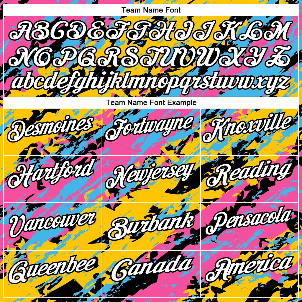 Custom Black Pink Sky Blue-Gold 3D Bowling Abstract Grunge Art Performance Polo Shirt photo 3