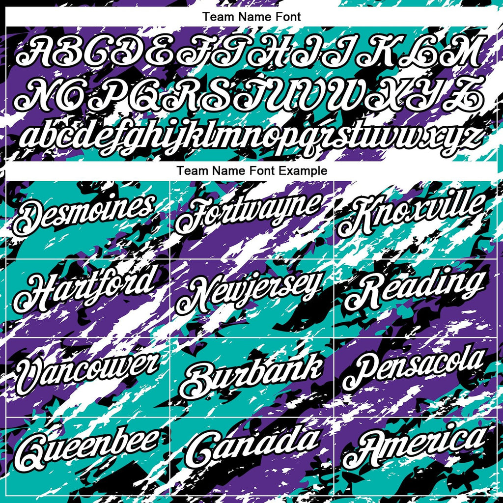Custom Black Purple-Aqua 3D Bowling Abstract Grunge Art Performance Polo Shirt photo 3