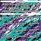 Custom Black Purple-Aqua 3D Bowling Abstract Grunge Art Performance Polo Shirt photo 3