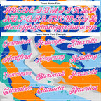 Custom Thunder Blue Pink Bay Orange-Aqua 3D Bowling Splash Ink Performance Polo Shirt photo 3