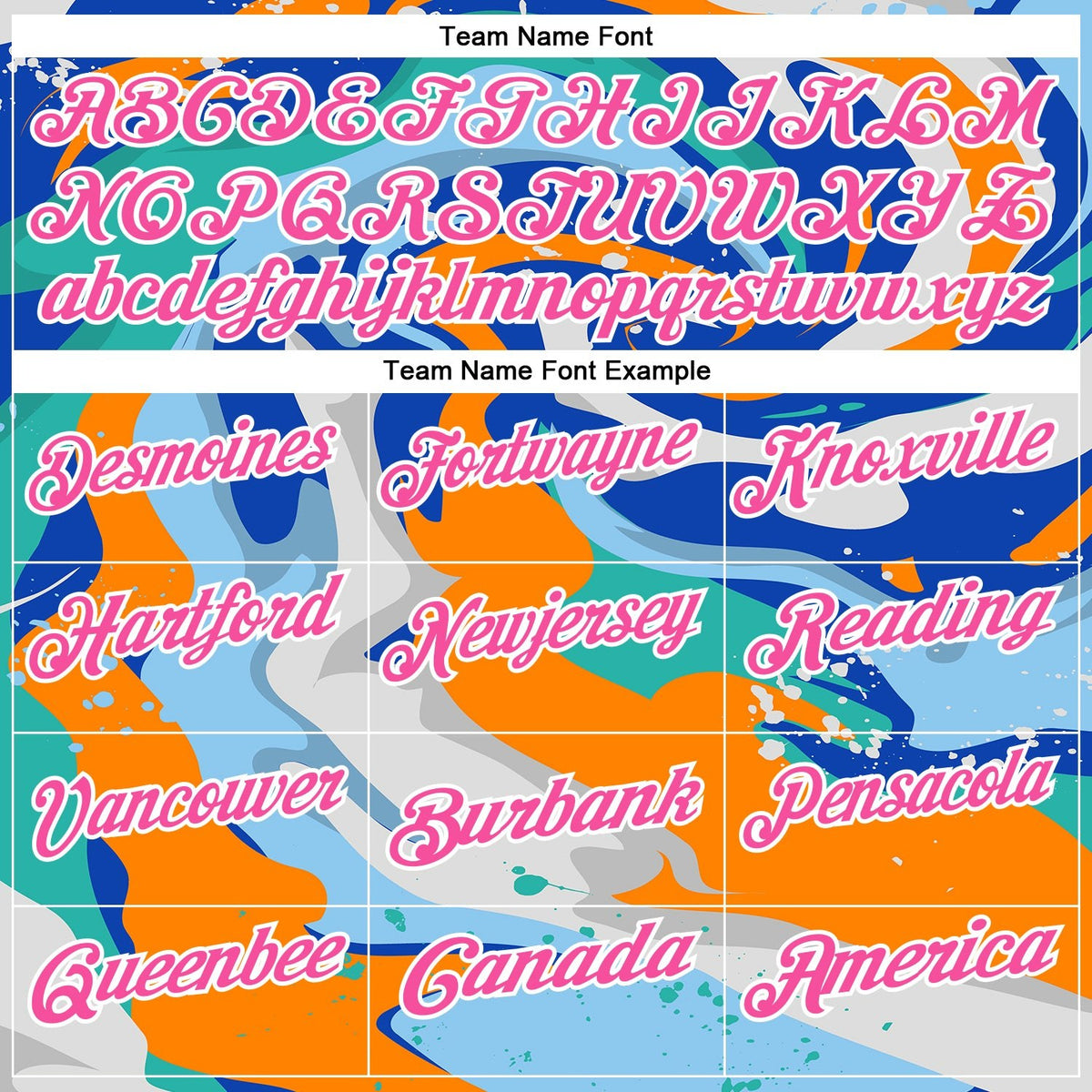 Custom Thunder Blue Pink Bay Orange-Aqua 3D Bowling Splash Ink Performance Polo Shirt photo 3