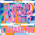 Custom Thunder Blue Pink Bay Orange-Aqua 3D Bowling Splash Ink Performance Polo Shirt photo 4