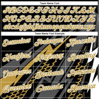 Custom Black Old Gold-White 3D Bowling Geometric Shape Performance Polo Shirt photo 4