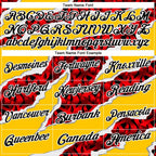 Custom Yellow Black-Red 3D Bowling Torn Paper Style Performance Polo Shirt photo 3
