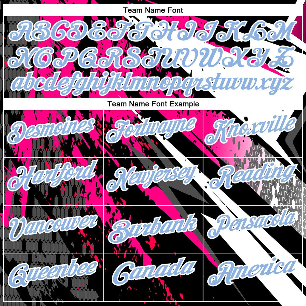 Custom Black Light Blue-Pink 3D Bowling Splash Ink Performance Polo Shirt photo 4