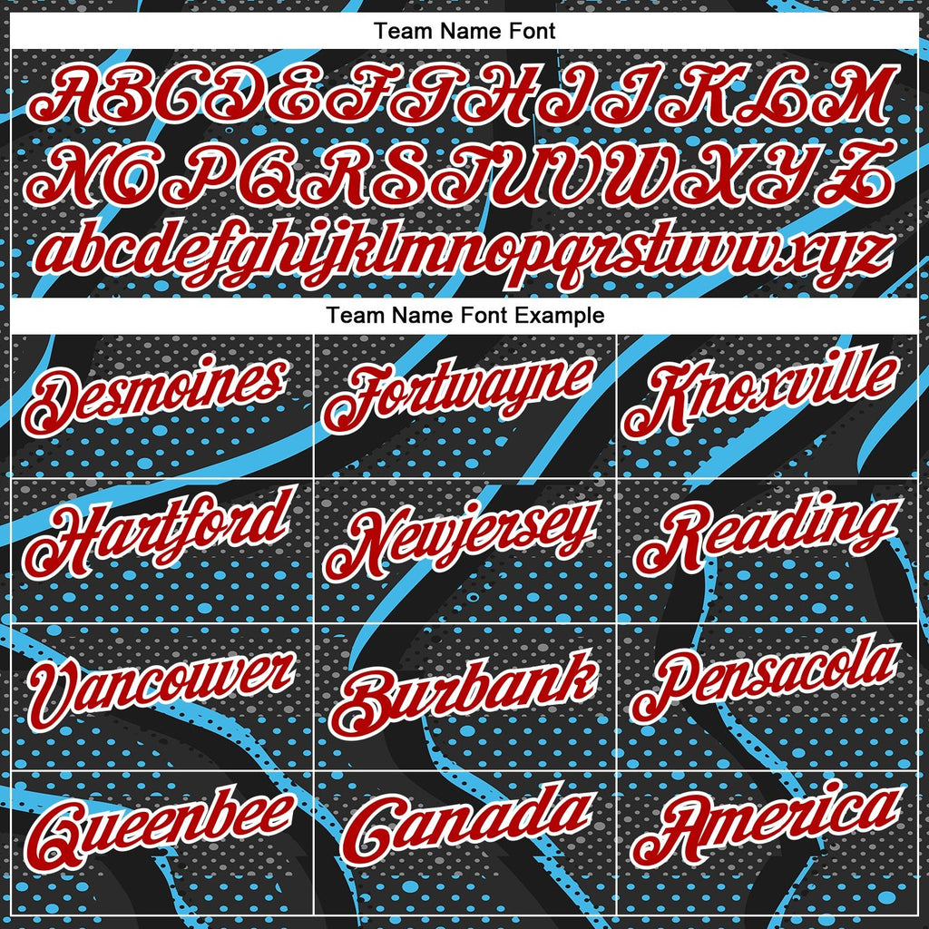 Custom Black Red-Sky Blue 3D Bowling Dot Performance Polo Shirt photo 3