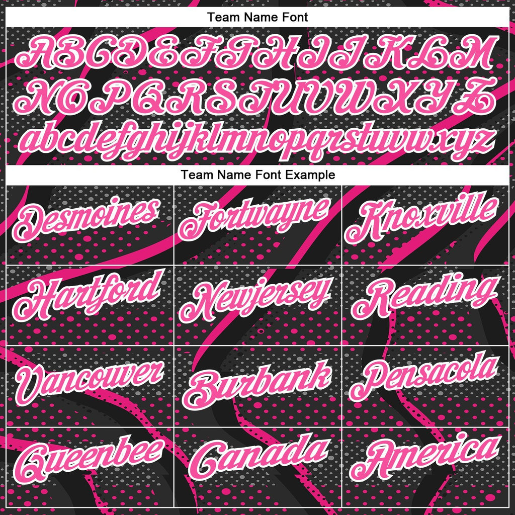 Custom Black Pink-Hot Pink 3D Bowling Dot Performance Polo Shirt photo 3