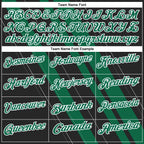 Custom Black Kelly Green-White 3D Bowling Line Shape Performance Polo Shirt photo 4